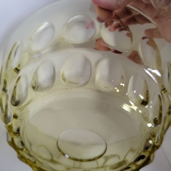 Vintage Indiana Green Glass Coin Dot Large Salad Bowl 10 1/2" Diameter 5" Tall - Picture 3 of 5